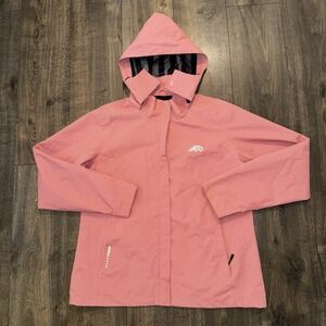 OTU Women's Size Large Hooded Parka Jacket Zip Up Coat Weatherproof Pink